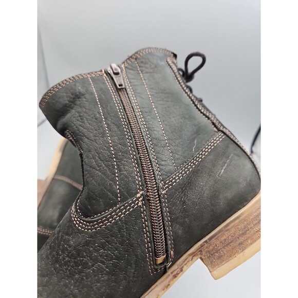 Josef Seibel Sienna 01 Boots Womens 7.5 38 Black Back Tie Leather Booties Ankle - Picture 7 of 12